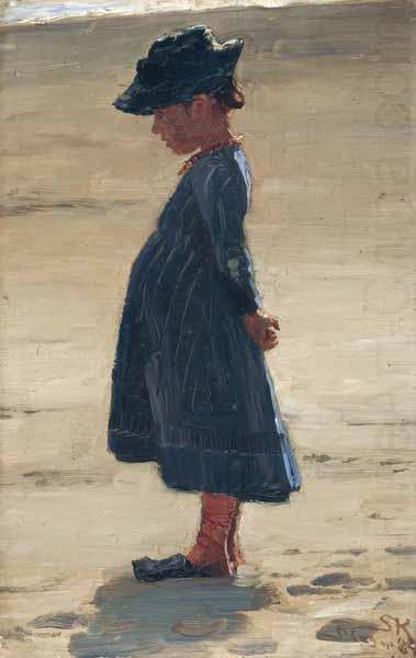 Peder Severin Kroyer Little girl standing on Skagen's southern Beach china oil painting image